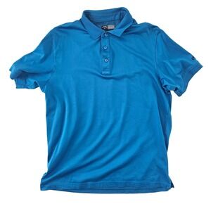 Callaway Opti-Dri Mens Golf Polo Shirt Large Blue Short Sleeve Moisture Wicking